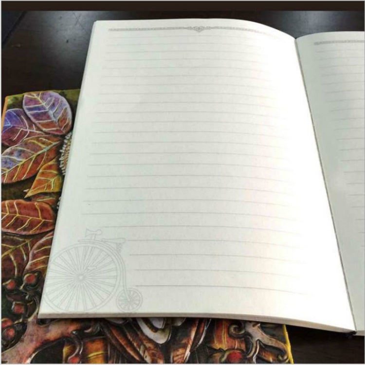 01663 Vintage Thick Handmade Leather Carving Owl Sketchbook Journal Cute Notebook