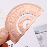 Protractor Ruler Drawing Measurement Math Tool Students Stationery Metal Angle Ruler, Metal Angle Ruler