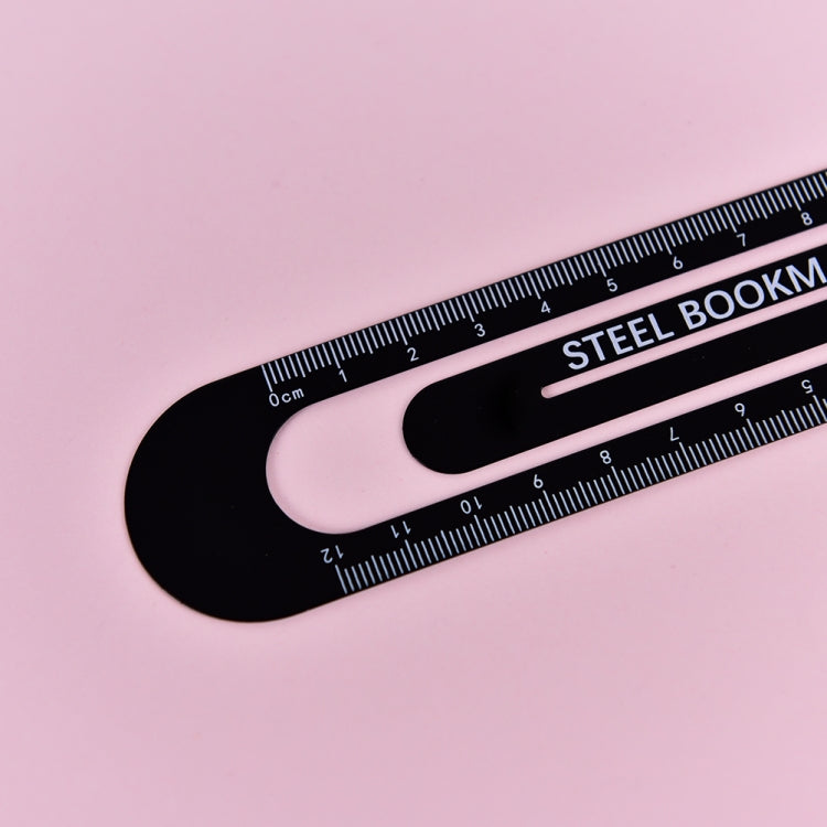 3 PCS Metal Steel Ruler Bookmark Drawing Supplies, 15CM Black, 15CM White, 12CM White, 12CM Black