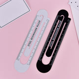 3 PCS Metal Steel Ruler Bookmark Drawing Supplies, 15CM Black, 15CM White, 12CM White, 12CM Black