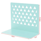 Metal Triangular Hollow Desktop Organizer Bookends Support Stand Holder Shelf Bookrack Home Office Supplies