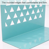 Metal Triangular Hollow Desktop Organizer Bookends Support Stand Holder Shelf Bookrack Home Office Supplies