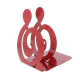 2 PCS Musical Note Metal Bookends Iron Support Holder Desk Stands For Books Red Treble