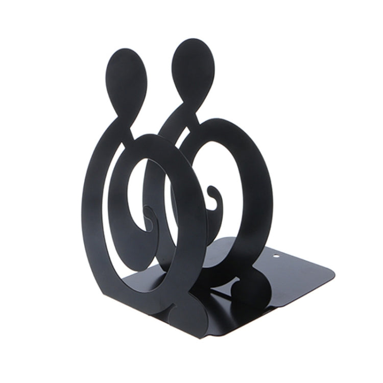 2 PCS Musical Note Metal Bookends Iron Support Holder Desk Stands For Books Black Treble