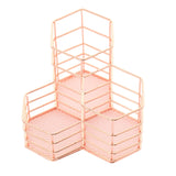 Pen Cup Holder Desk Hexagon Iron Hollow Makeup Brush Organizer Stationery Storage Container Hexagonal Penholder, Pen Cup Holder