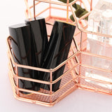 Pen Cup Holder Desk Hexagon Iron Hollow Makeup Brush Organizer Stationery Storage Container Hexagonal Penholder, Pen Cup Holder