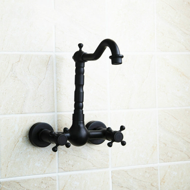 Wall-mounted Bathroom All Bronze Cold Hot Water Ancient Wall Faucet