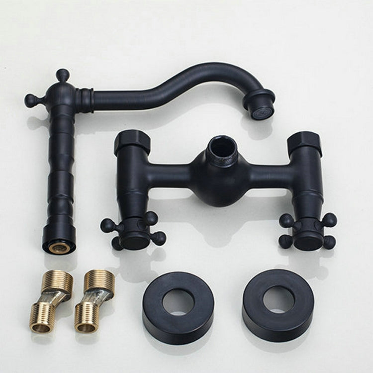 Wall-mounted Bathroom All Bronze Cold Hot Water Ancient Wall Faucet
