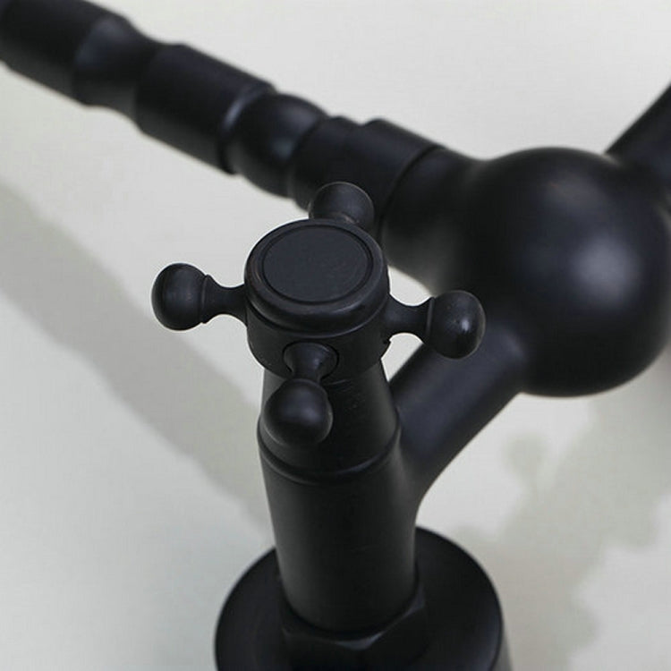 Wall-mounted Bathroom All Bronze Cold Hot Water Ancient Wall Faucet