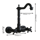Wall-mounted Bathroom All Bronze Cold Hot Water Ancient Wall Faucet