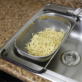 Stainless Steel Foldingf Filter Kitchen Tools Drainage Household Retractable Vegetable Fruit Basket, 24x34x11cm, 18x27x11cm