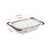 Stainless Steel Foldingf Filter Kitchen Tools Drainage Household Retractable Vegetable Fruit Basket, 24x34x11cm, 18x27x11cm