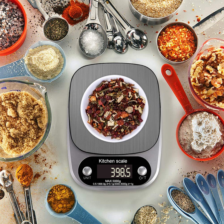 BOH-C305 Kitchen Stainless Steel LCD Electronic Scale, Specification: 5kg/0.1g, 5kg/0.1g