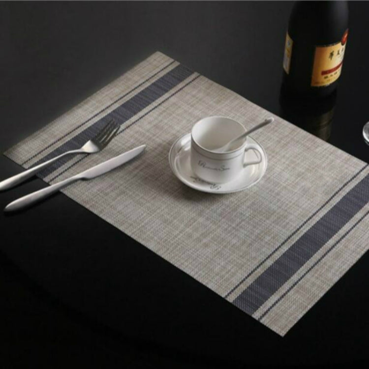 2 PCS Durable PVC Table Mats Coffee Cup Pad Braided Slip Placemats, Size: 30x45cm Blue
