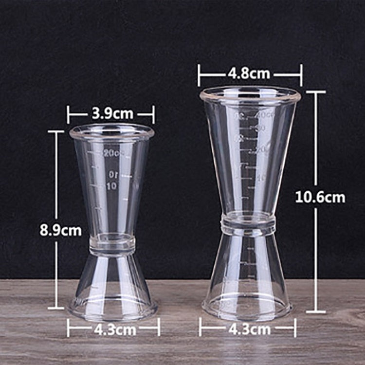 2 PCS PC Small Measuring Cup Device Double-headed Graduated Milk Tea Scale Cup Oz Measuring Tool, Large, Small