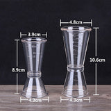 2 PCS PC Small Measuring Cup Device Double-headed Graduated Milk Tea Scale Cup Oz Measuring Tool, Large, Small