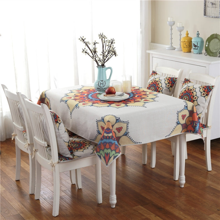 Retro Pattern Linen Table Cloth For Dinner Home Decor Dustproof Table Cover, 85x85cm, 110x110cm, 110x160cm, 130x180cm