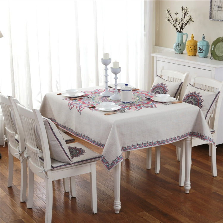 Retro Pattern Linen Table Cloth For Dinner Home Decor Dustproof Table Cover, 140x140cm, 140x200cm