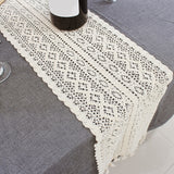 Tassel Lace Floral Romance Retro Crochet Hollow Cotton Blend Table Runner Covers, 24x160cm, 24x180cm, 24x200cm, 24x220cm, 24x240cm, 24x140cm
