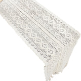 Tassel Lace Floral Romance Retro Crochet Hollow Cotton Blend Table Runner Covers, 24x160cm, 24x180cm, 24x200cm, 24x220cm, 24x240cm, 24x140cm