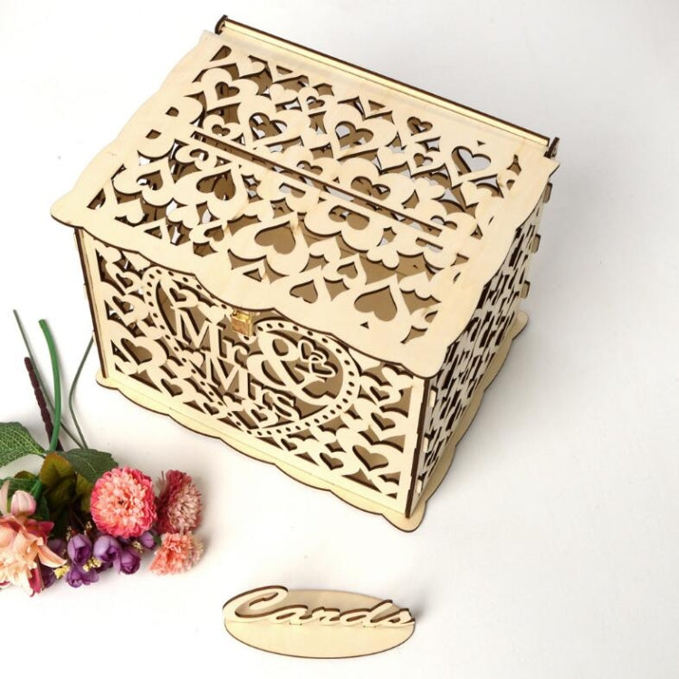 DIY Wooden Beautiful Wedding Card Box Gift Decoration Box, Small, Large