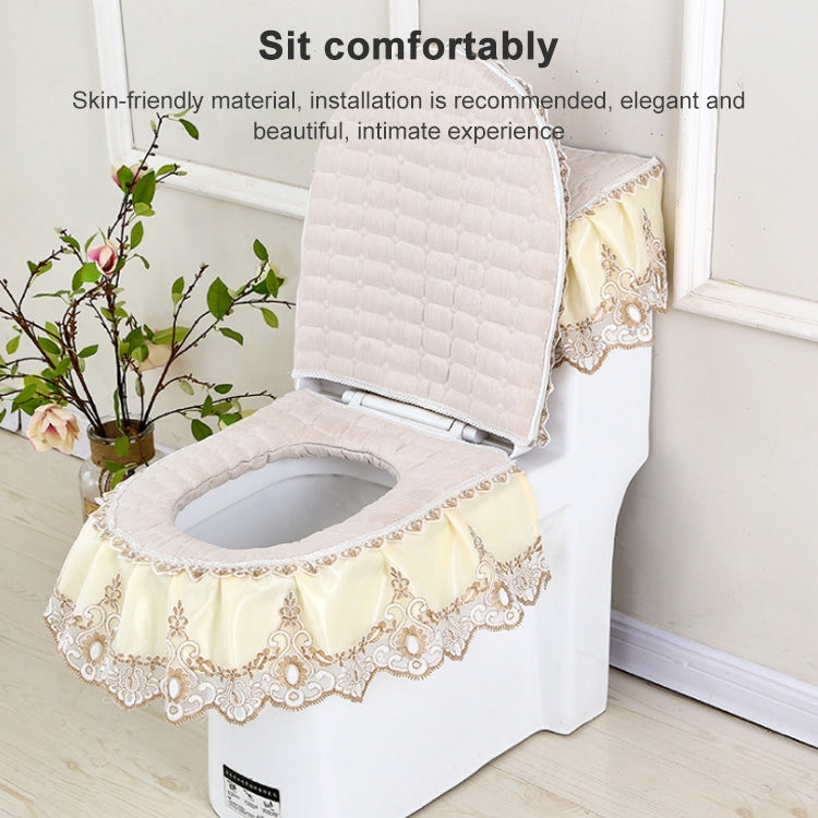 3 PCS / Set Universal Anti-Dust Cover Fabric Zipper Toilet Seat