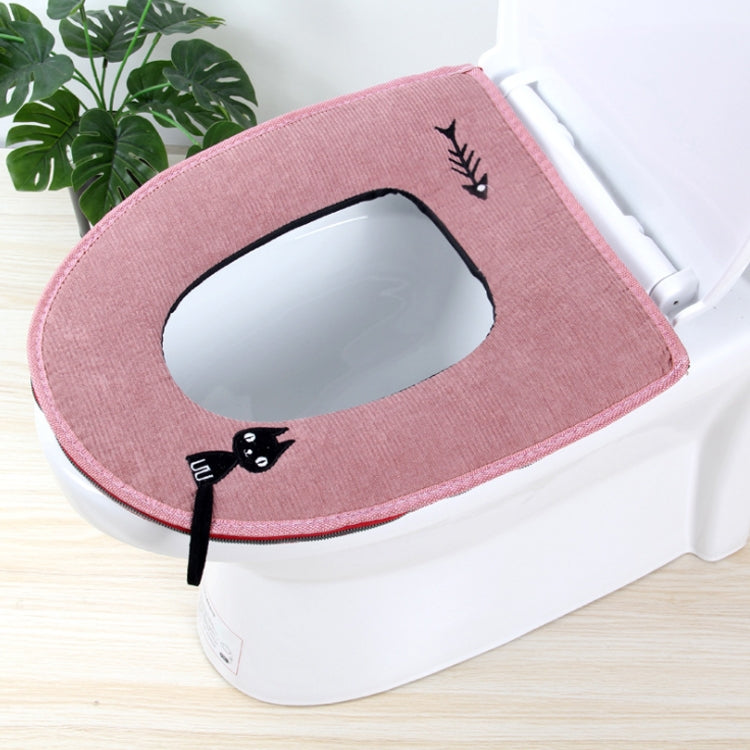Washable Bathroom Toilet Seat Cover Warmer Soft Cushion Pad Closestool Lid Mat Household Products Rose Red