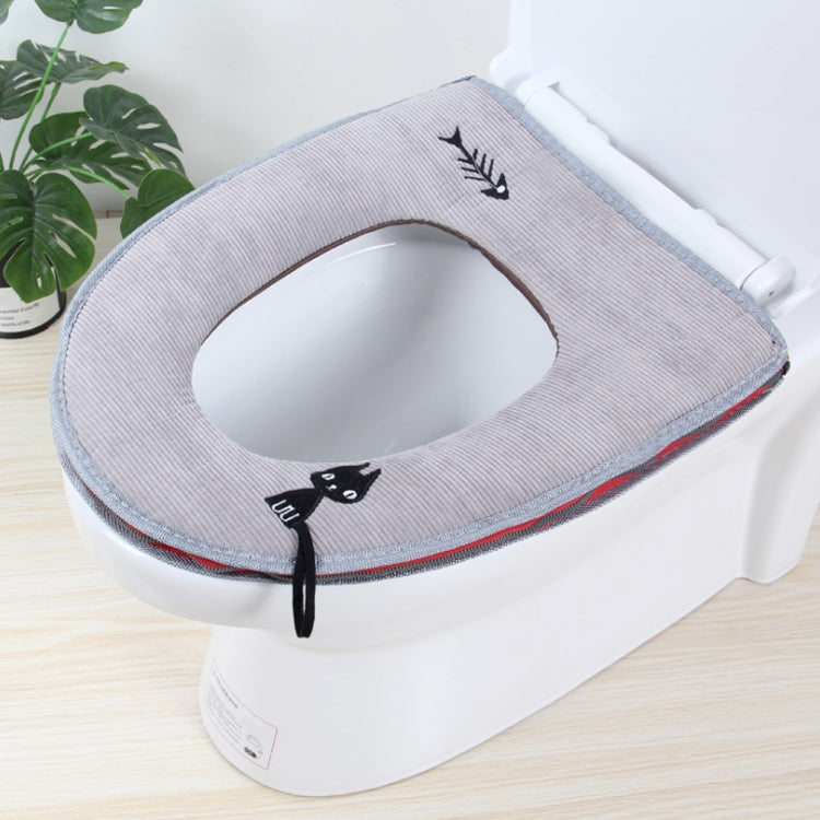 Washable Bathroom Toilet Seat Cover Warmer Soft Cushion Pad Closestool Lid Mat Household Products Grey