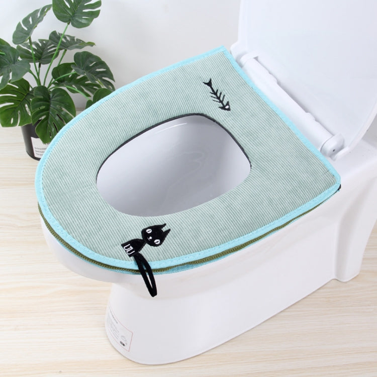 Washable Bathroom Toilet Seat Cover Warmer Soft Cushion Pad Closestool Lid Mat Household Products Green