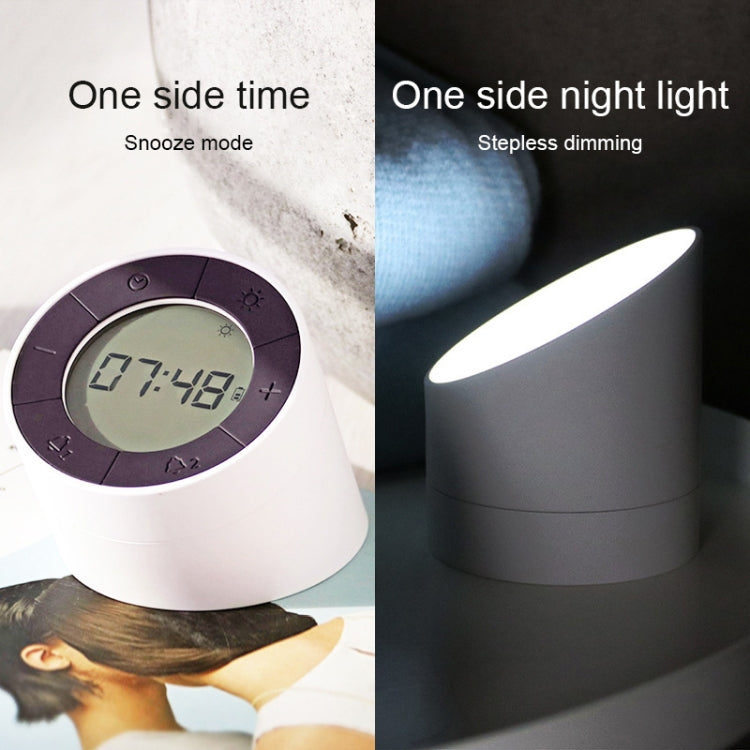 Simple Home Creative Multi-function Charging Stepless Dimming Alarm Clock Night Light, White, Pink, Gray