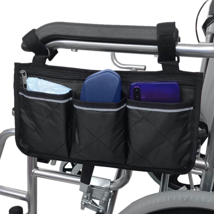 Walking Aid Wheelchair Armrest Side Storage Bag Car Storage Hanging Bag, Purple, Black, Brown, Red Wine, Dark Blue Black