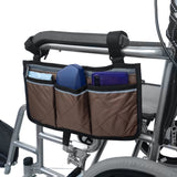 Walking Aid Wheelchair Armrest Side Storage Bag Car Storage Hanging Bag, Purple, Black, Brown, Red Wine, Dark Blue Brown