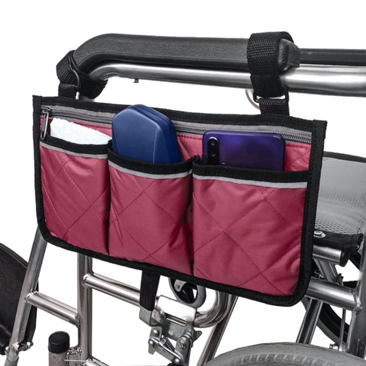 Walking Aid Wheelchair Armrest Side Storage Bag Car Storage Hanging Bag, Purple, Black, Brown, Red Wine, Dark Blue Red Wine
