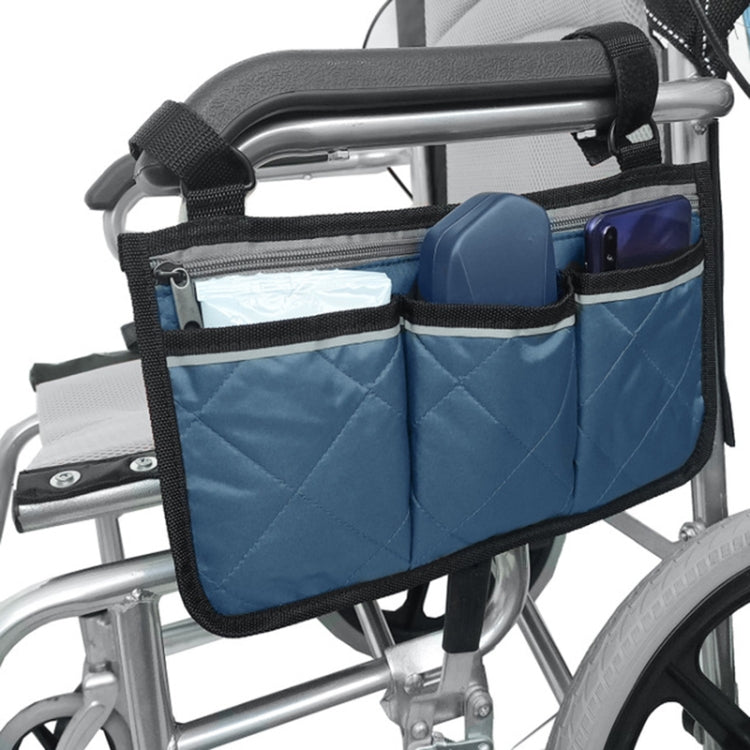 Walking Aid Wheelchair Armrest Side Storage Bag Car Storage Hanging Bag, Purple, Black, Brown, Red Wine, Dark Blue Dark Blue
