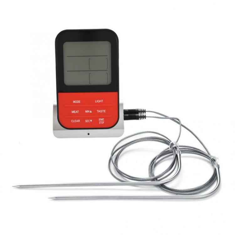 LCD Digital Food Thermometer with Dual Probe Sensors Timer