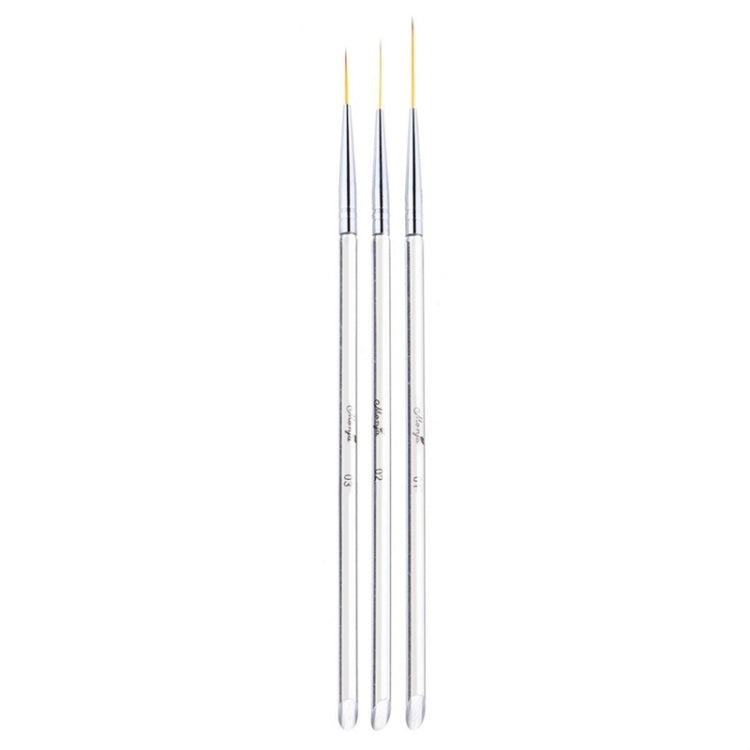 3pcs /Set Nail Double-Ended Color Brush Nail Art Drawing Pen Tool Set
