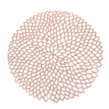Table Bowl Mats Home Decor Placemat For Dining Table PVC Plastic Hollow Insulation Round Baroque Mediterranean Coaster Pads Rose Gold