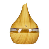 300ml USB Electric Aroma Air Diffuser Wood Ultrasonic Air Humidifier Essential Oil Aromatherapy Cool Mist Maker Oblique Mouth Light Wood Grain