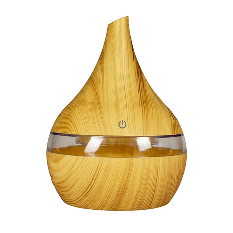 300ml USB Electric Aroma Air Diffuser Wood Ultrasonic Air Humidifier Essential Oil Aromatherapy Cool Mist Maker Oblique Mouth Light Wood Grain
