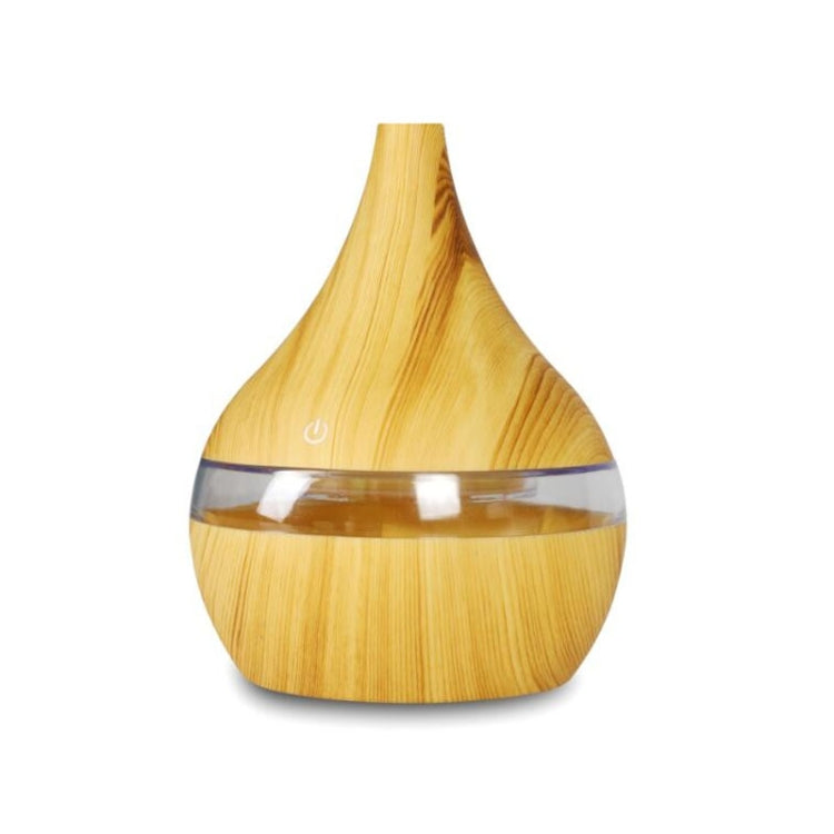 300ml USB Electric Aroma Air Diffuser Wood Ultrasonic Air Humidifier Essential Oil Aromatherapy Cool Mist Maker Flat Mouth Light Wood Grain