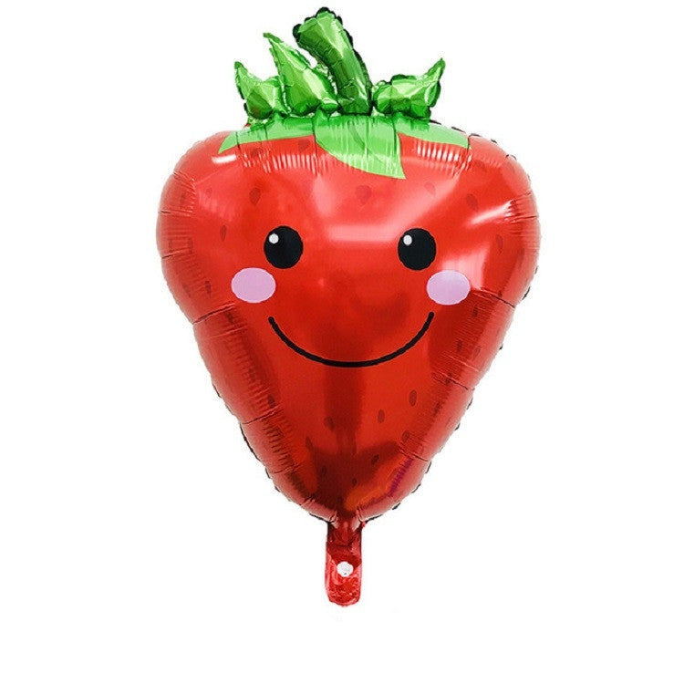 2 PCS Cartoon Vegetables and Fruits Aluminum Film Balloon Children Party Decoration Supplies Inflatable Toys, Strawberry, Broccoli, Grape, Carrot, Banana, Corn, Tomato, Orange