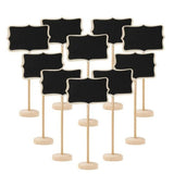 10 PCS Blackboard Wooden Chalkboard Mini Message Notice Board Table Wedding Party Decoration, Wooden Blackboard 1 Wooden Blackboard 1