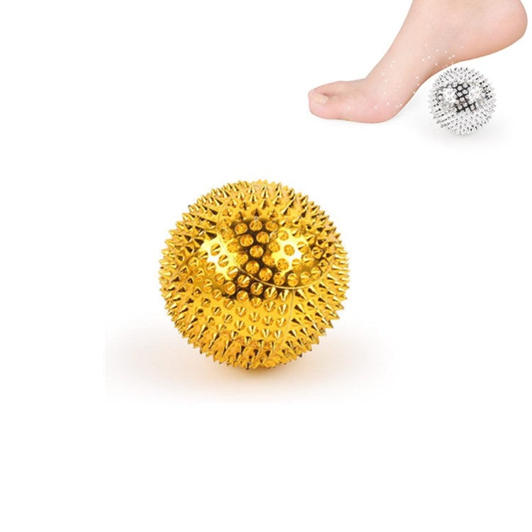 1 Pair Magnetic Massage Ball Relax Muscle Finger Plantar Pressure Massage Stab Ball, 3.2cm, 4.7cm, 5.6cm 3.2cm Gold