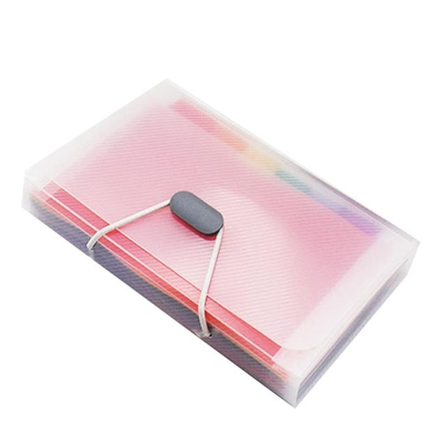 13 Grid Expanding File Folder A6 Document Buckle Lanyard Bag Multicolor Expanding File Multicolor Lanyard