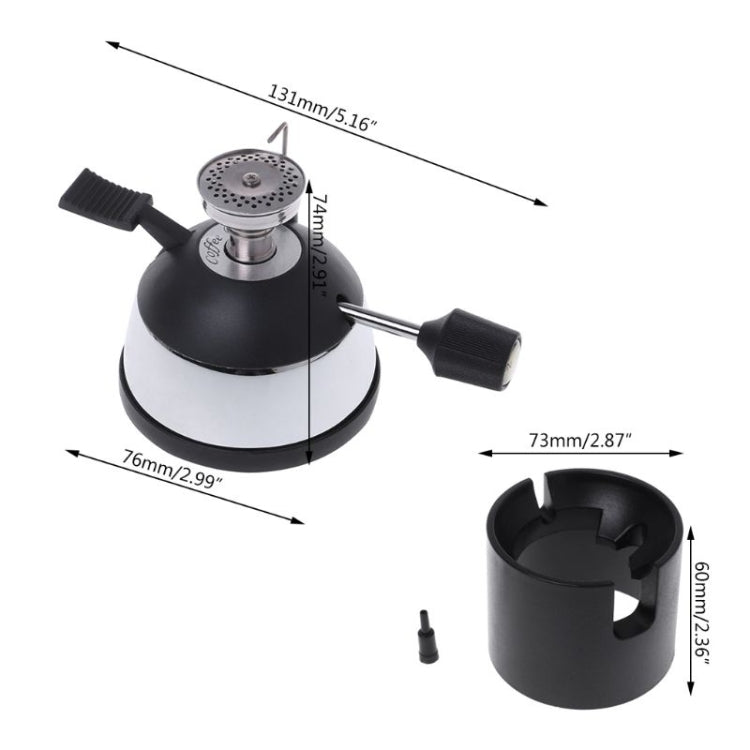 Mini Gas Burner with Ceramic Flame Head Coffee Heater Maker Coffee Stove Siphon Pot, Mini Gas Burner