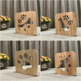 Creative Shape Wooden Night Lamp Bedroom Decoration Warm Light LED, Bones, Cat Paw, Dog, Wolve