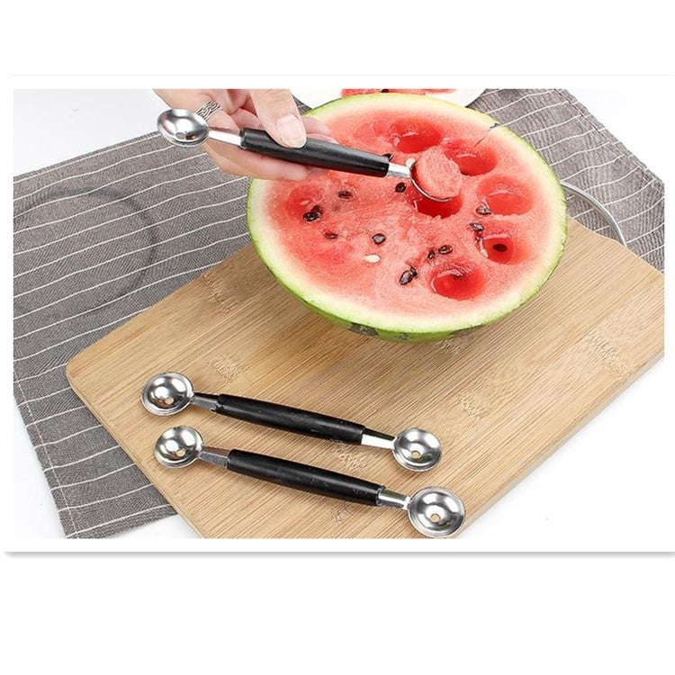 Household Stainless Steel Double Head Fruit Digging Spoon, Double Head