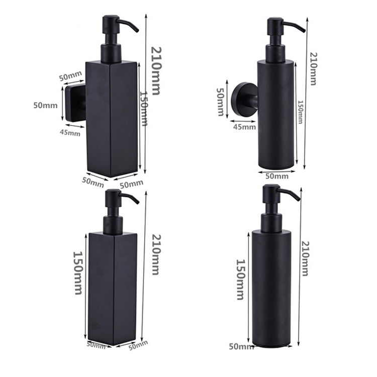 304 Stainless Steel Wall-mounted Manual Soap Dispenser, Square Wall-mounted, Round Wall-mounted, Square Table Top, Round Table Top