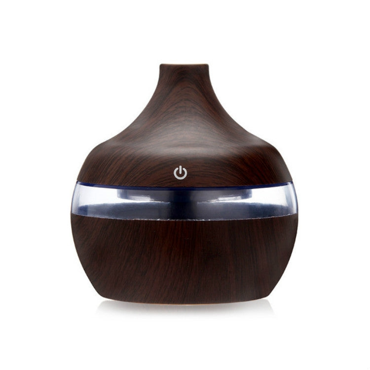 300ML Waterdrop Shape USB Wood Grain Aromatherapy Air Purifier Mute Humidifier, Deep Wood Grain, Light Wood Grain Deep Wood Grain