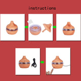 300ML Waterdrop Shape USB Wood Grain Aromatherapy Air Purifier Mute Humidifier, Deep Wood Grain, Light Wood Grain